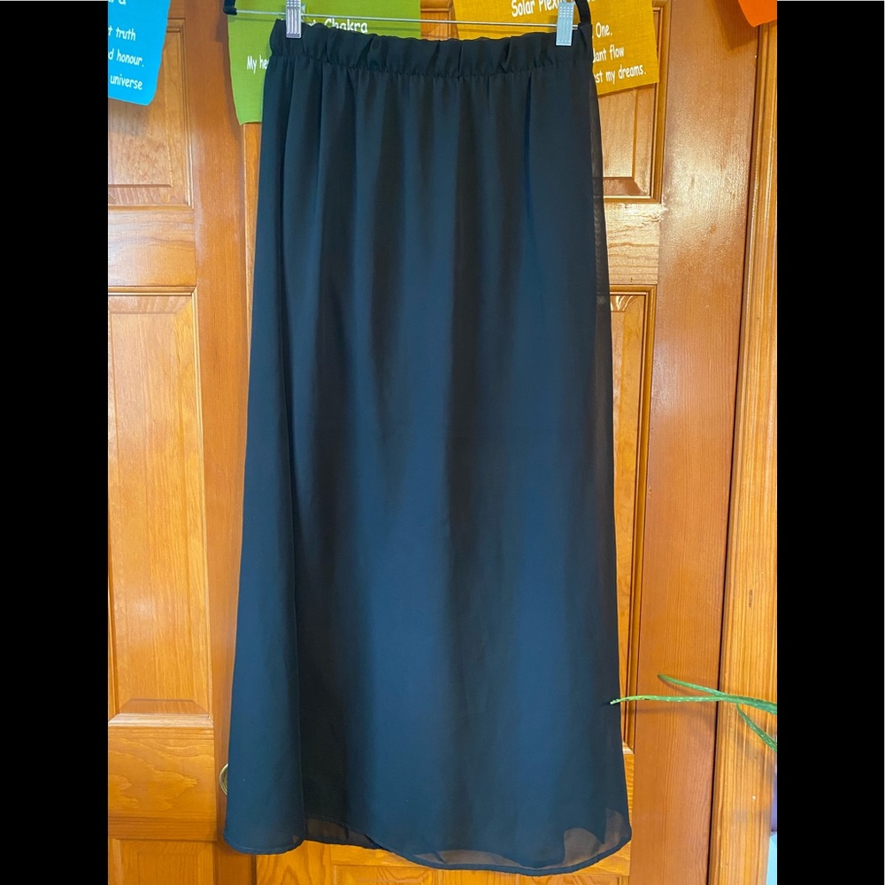 Charlotte Russe maxi skirt slit sheer panel size L